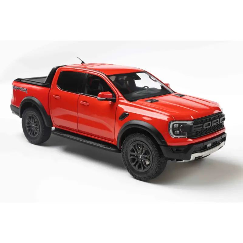 Laatste Kans Ford ranger raptor orange raptor 2024 1/18 Miniatuur