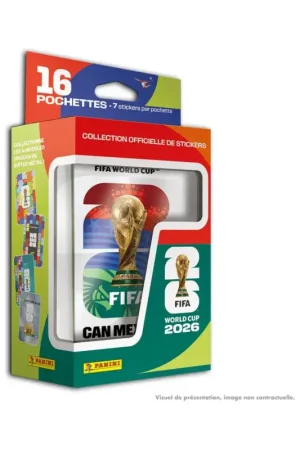 Meest Verkocht Panini FIFA World Cup 2026 metalen box met 16 zakjes van 7 officiële stickers