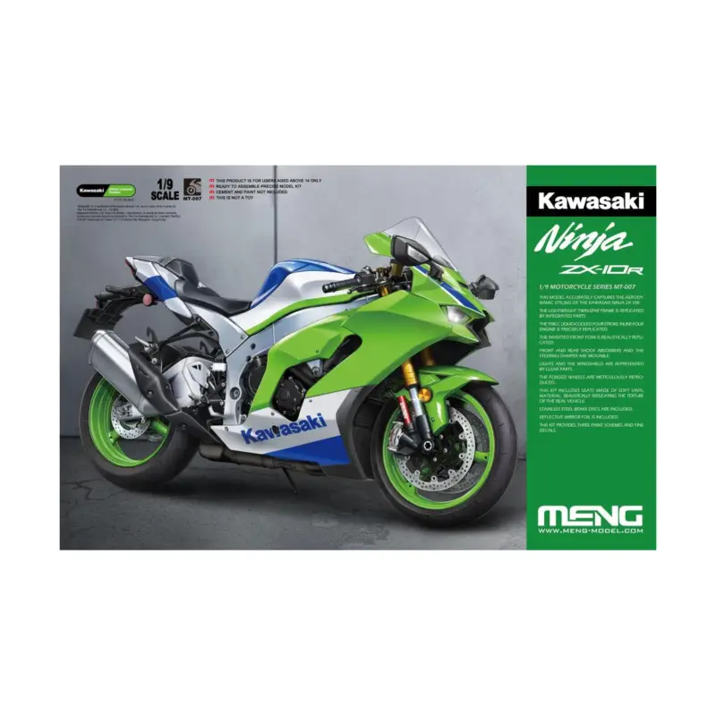MENG MODEL: 1/9 Kawasaki Ninja ZX-10R Schaalmodel Betrouwbaar