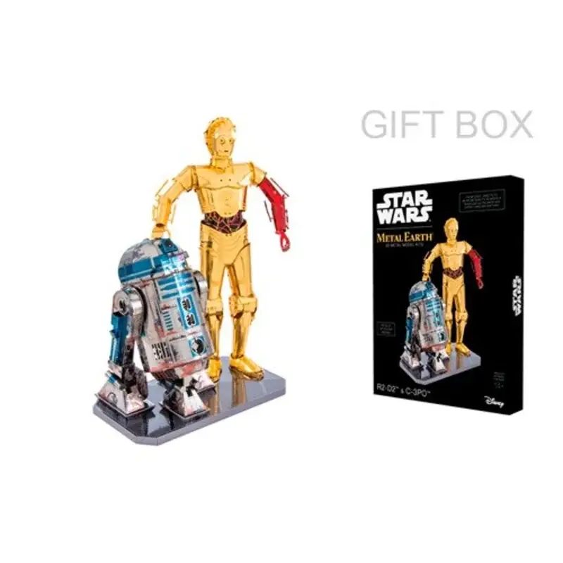 MetalEarth GIFT BOX: STAR WARS / R2-D2 & C-3PO, metalen 3D-model met 5,5 vel, cadeau doos, 14+ Gereduceerde Prijs