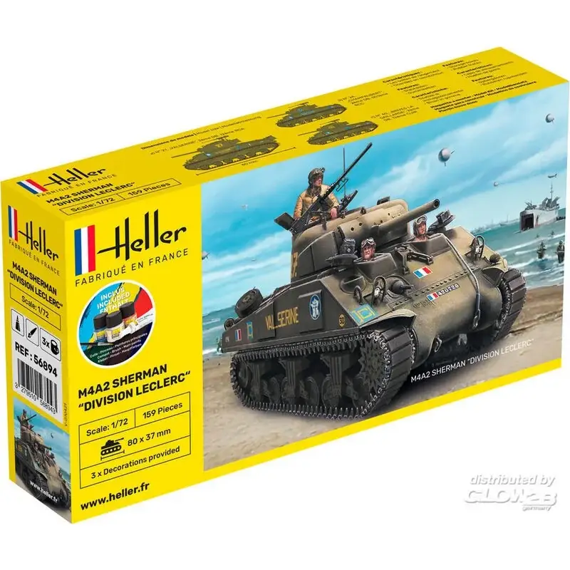 Nieuw Starter kit m4a2 sherman divisie leclerc Schaalmodel