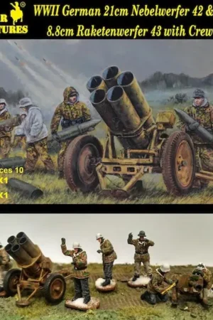 Seizoensaanbieding WWII Duitse 21cm Nebelwerfer 42 en 8,8 cm Raketwerfer 43 met bemanning Figuren