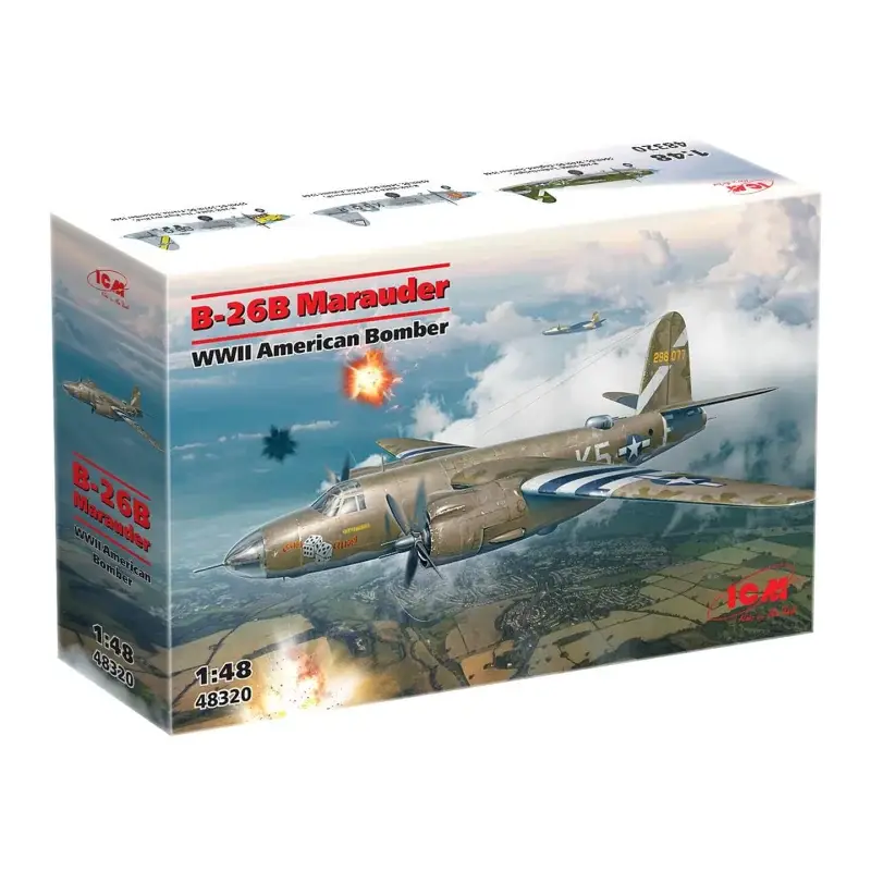 Merkproduct B-26B Marauder, WWII American Bomber (100% nieuwe mallen) Schaalmodel