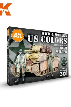 Beperkte Voorraad AK INTERACTIVE: SET acrylic paint 3rd Generation 17mL - Adam Wilder Signature Set. Special WWII and Modern Us Colors Paint Set.