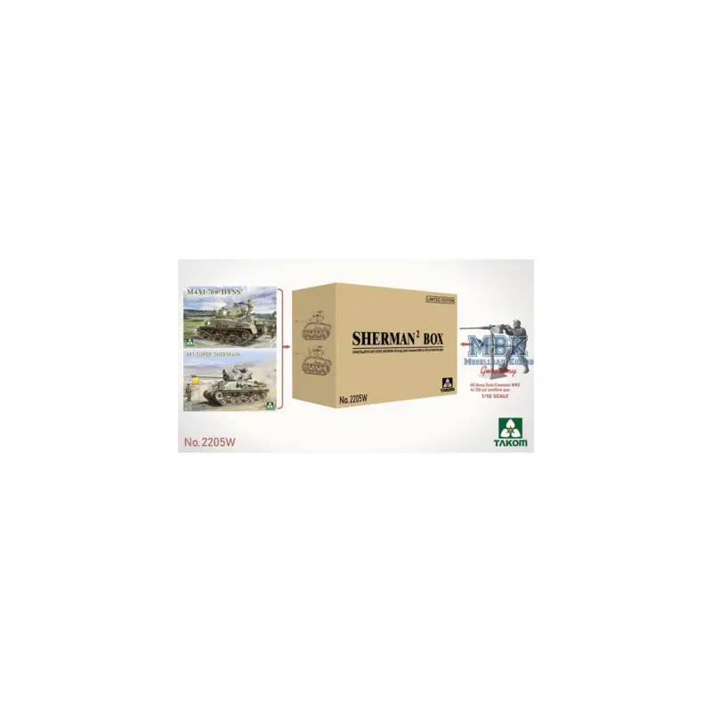 SHERMAN² BOX + 1:16 US Army Tank Crewman Schaalmodel Tijdelijk Beschikbaar