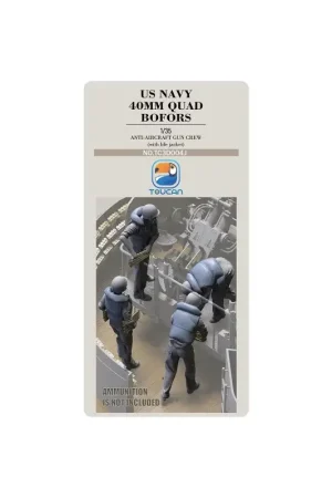 Hoge Kwaliteit US NAVY 40MM QUAD BOFORS Anti-Aircraft Gun Crew with Life Jackets Set 4J 1:35 Figure Figuren