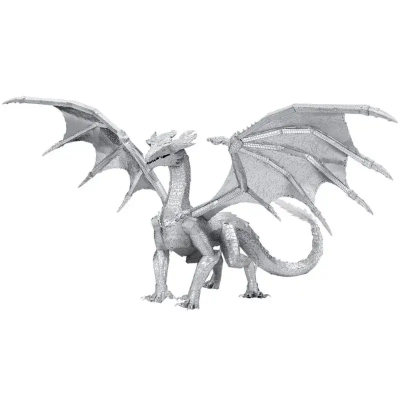 MetalEarth: PREMIUM SERIES - STALEN DRAAK 30x12,5x17,8cm, 3D metalen model met 3,5 vellen, in doos 13,5x22x2cm, 14+ Merkproduct