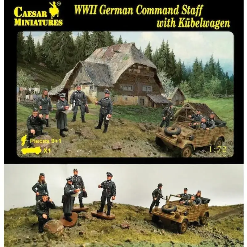 Duitse Command Staff met Kubelwagen (WOII) Figuren Beperkt Aanbod