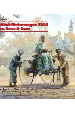 Alleen Vandaag ICM 24041 - Benz Patent-Motorwagen 1886 met Mevr. Benz & Zonen (100% nieuwe mallen) 1/24