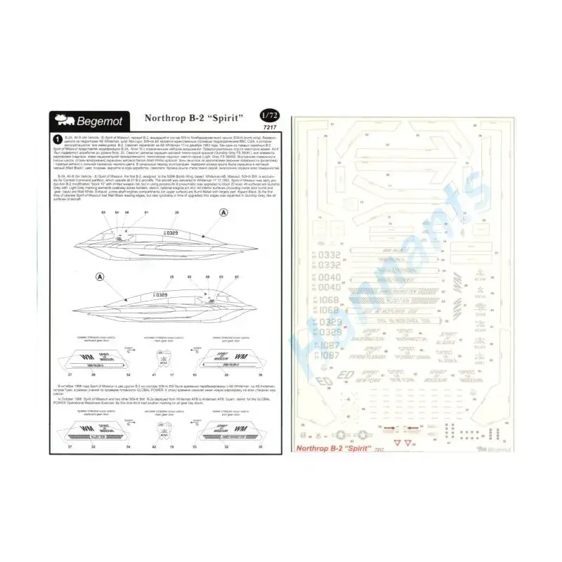 Northrop B-2 'Spirit' Stealth bommenwerper (5) Decal Hete Deal