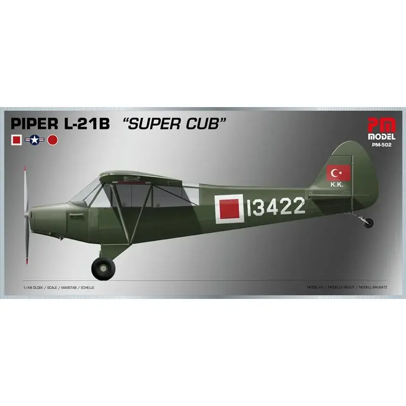 Piper L-21B Super Cub Turkse luchtmacht (Ex Minicraft) Schaalmodel Op = Op