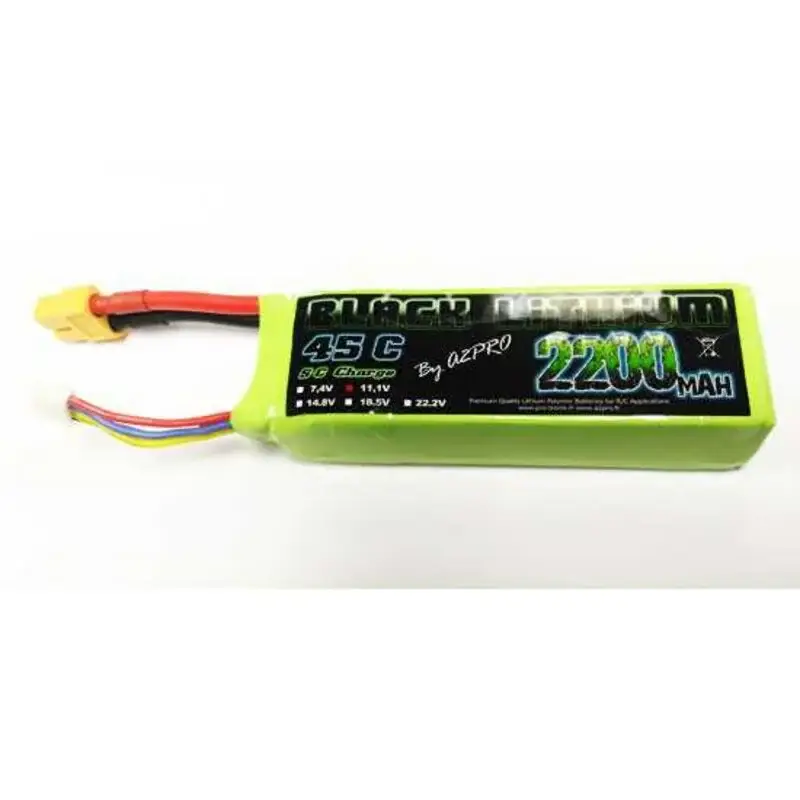Op = Op Battery LiPo Black Lithium 2200mAh 45C 3S Stroomvoorziening