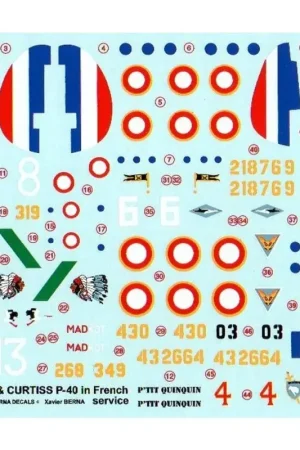 Sticker Bell P-39 'Limousin', 'Navarra', 'Travail' & 'Auvergne' (5 programma's) en de Curtiss P-40 'Lafayette' (3 programma's) i Speciale Aanbieding