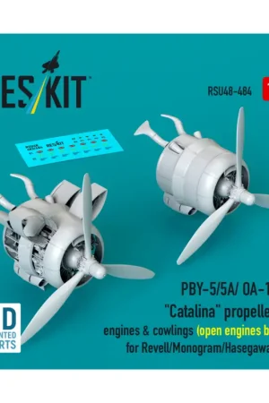 Speciale Aanbieding Consolidated PBY-5/5A/ OA-10A 'Catalina' propellers, engines & cowlings (open engines bay) for Revell/Monogram/Hasegawa kit (3D