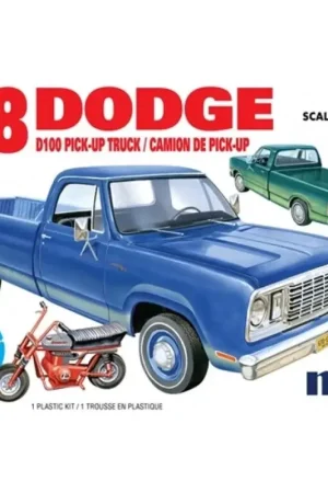 Nieuw 1978 Dodge D100 Pick-up met mini-fiets Schaalmodel