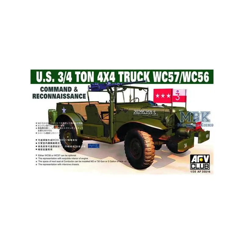 US 3/4 ton 4 x 4 truck WC57/WC56 (ex Skybow) Schaalmodel Betaalbaar
