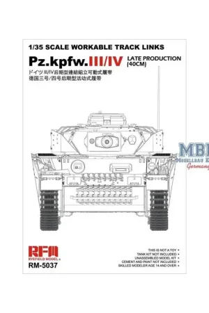 Panzer III / IV late workable tracks 40cm Rupsbanden Betrouwbaar