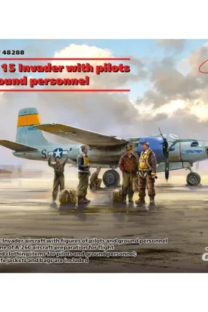 Shop Nu A-26C-15 Invader met piloten en grondpersoneel Schaalmodel
