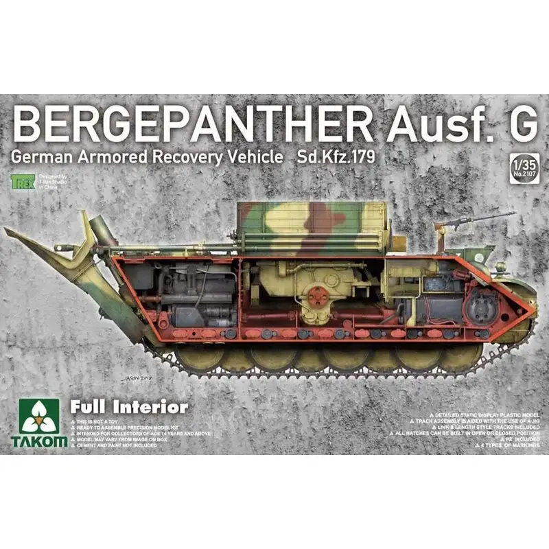 Bergepanther Ausf.G Duits SdKfz 179 Volledige spoorbreedte InterieurLink en Lengte met spoormontagemal.Foto-etsonderdelen.Keuz Actieprijs