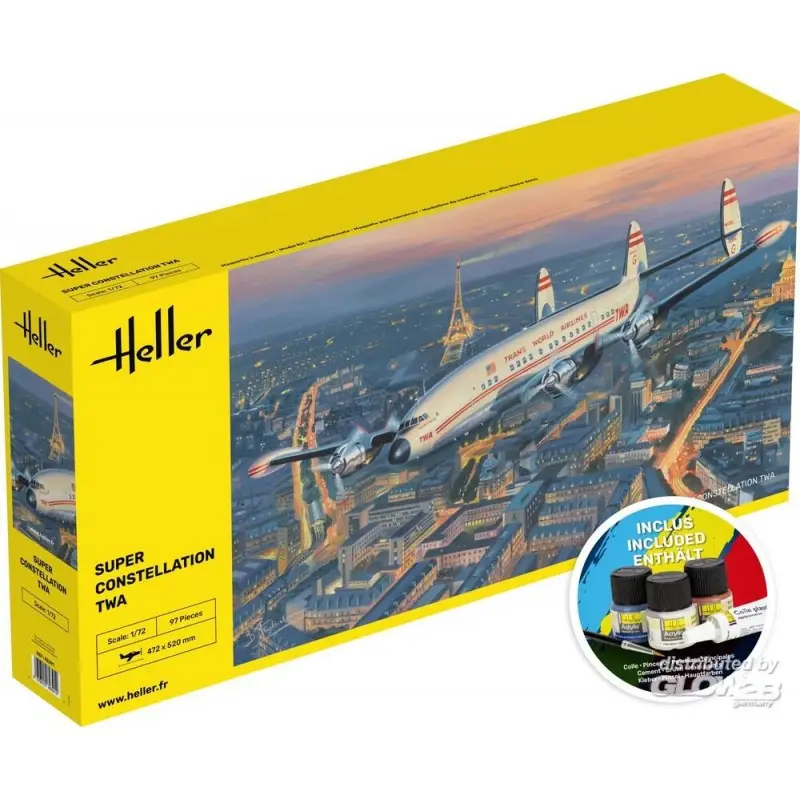 Express Levering STARTER KIT Super Constellation TWA Schaalmodel