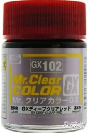 Mr Hobby -Gunze Mr. Clear Color GX (18 ml) Deep Clear Red Acrylverf Direct Beschikbaar
