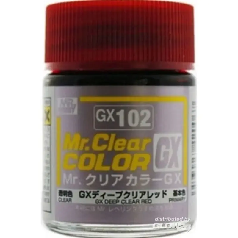 Mr Hobby -Gunze Mr. Clear Color GX (18 ml) Deep Clear Red Acrylverf Direct Beschikbaar
