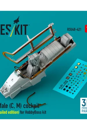 Tijdelijk Beschikbaar Rafale (C, M) cockpit (Detailed edition) for HobbyBoss kit (3D printed)