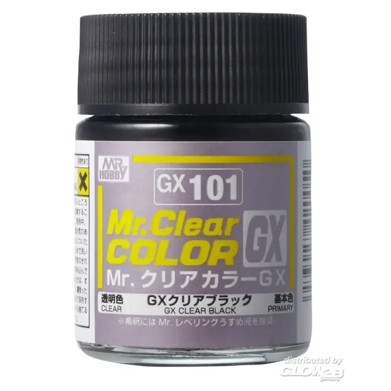 Koop Online Mr Hobby -Gunze Mr. Clear Color GX (18 ml) Clear Black Acrylverf