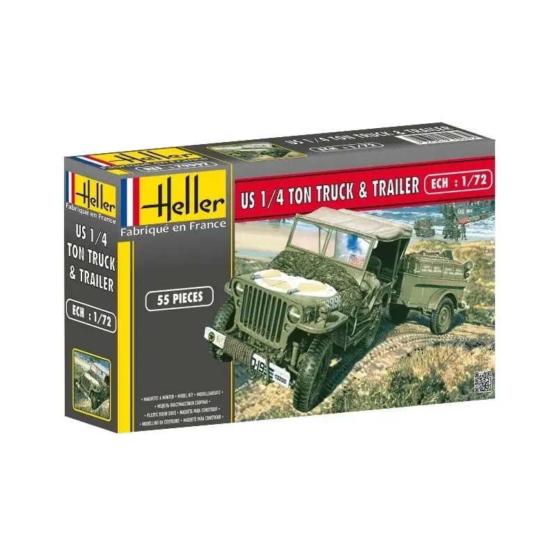 Us 1:4 Ton Truck-Trailer 1:72 Schaalmodel Uitverkoop