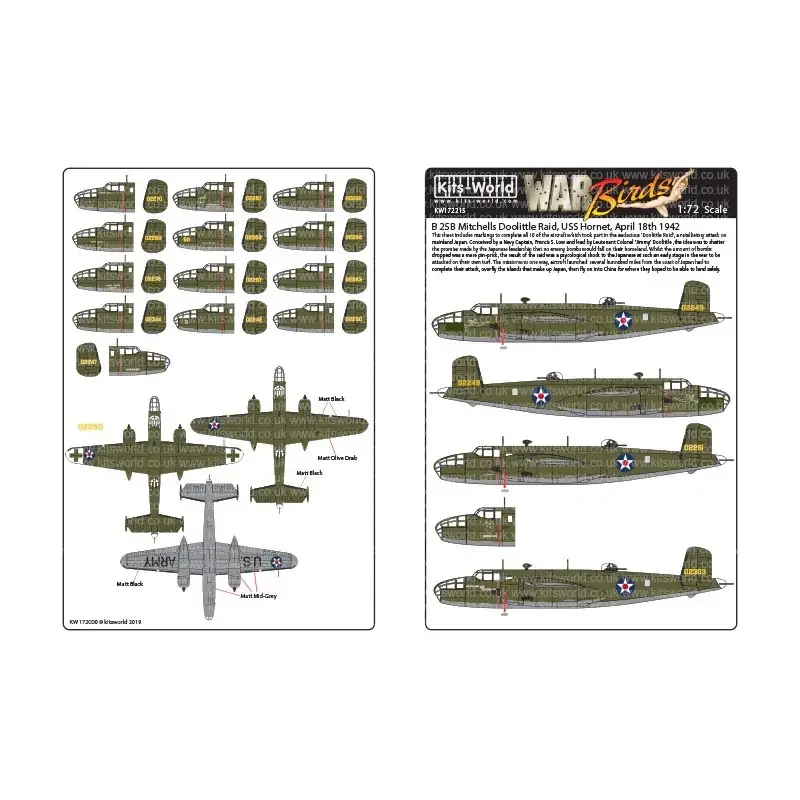 Sticker Noord-Amerikaanse B-25B Mitchells Doolittle Raid, USS Hornet Decal Rechtstreeks Van De Fabrikant