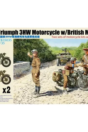 Premium Triumph 3HW Motorcycle with MP Figure Set Schaalmodel