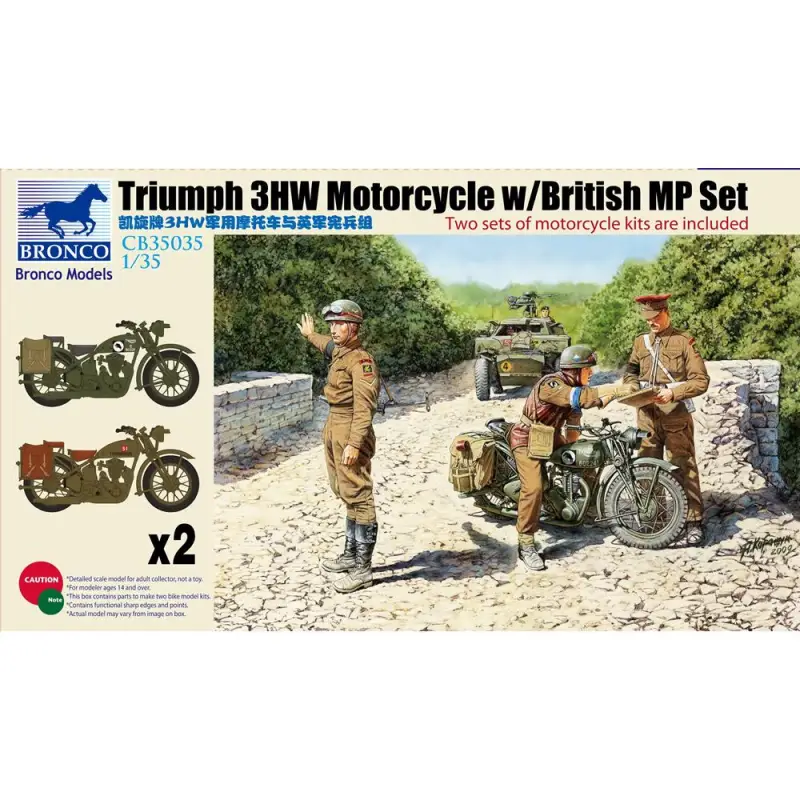 Premium Triumph 3HW Motorcycle with MP Figure Set Schaalmodel