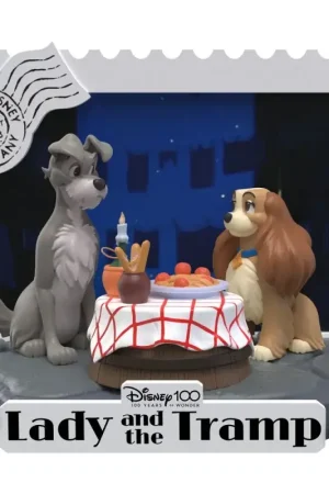 Op = Op Disney 100e verjaardag D-Stage PVC Diorama Dame en de Vagebond 12cm Figuurtje