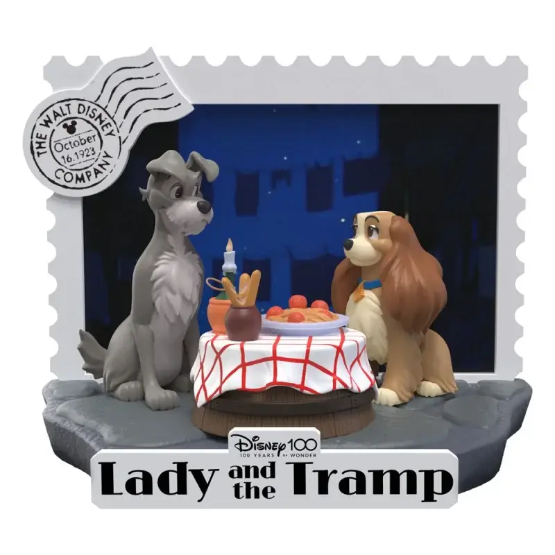 Op = Op Disney 100e verjaardag D-Stage PVC Diorama Dame en de Vagebond 12cm Figuurtje