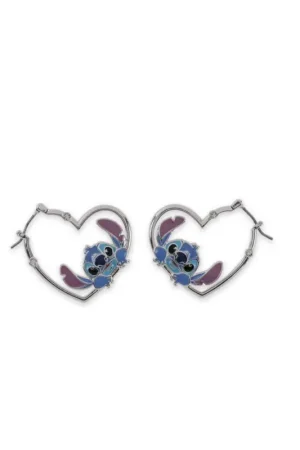 STITCH - 1 Pair Silver Heart-Shaped Earrings Laatste Versie