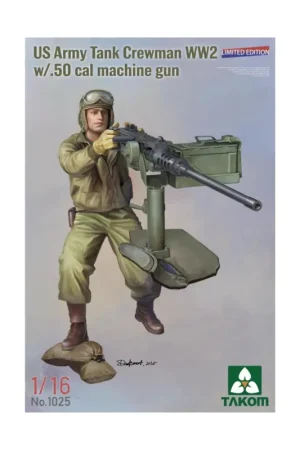 TAKOM MODEL: 1/16; US Army Tank Crewman WW2 w/.50 cal machine gun (Limited edition) Figuren Korting