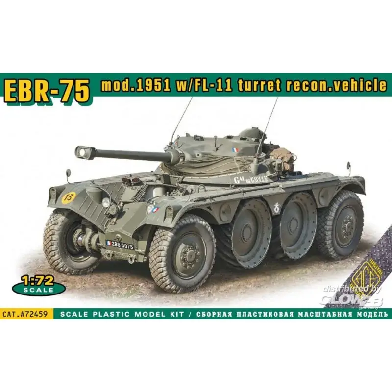 Nu Kopen EBR-75 mod.1951 met FL-11 turret recon. voertuig Schaalmodel