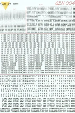 Beperkte Voorraad Sticker Post-war RAF Lettering (in black) :1:72 2 4 6 and 8 inch letters numerals & logos Royal Navy Royal Air Force Royal Marin