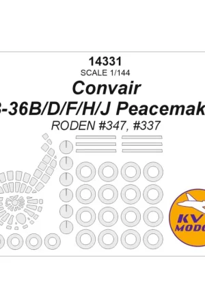 Convair B-36B/B-36D/B-36F/B-36H/B-36J Peacemaker (RODEN ROD347, 337) + wheels masks Tijdelijk Beschikbaar