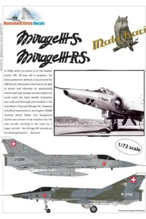 Betaalbaar Sticker Dassault Mirage IIIS & IIIRS Decal