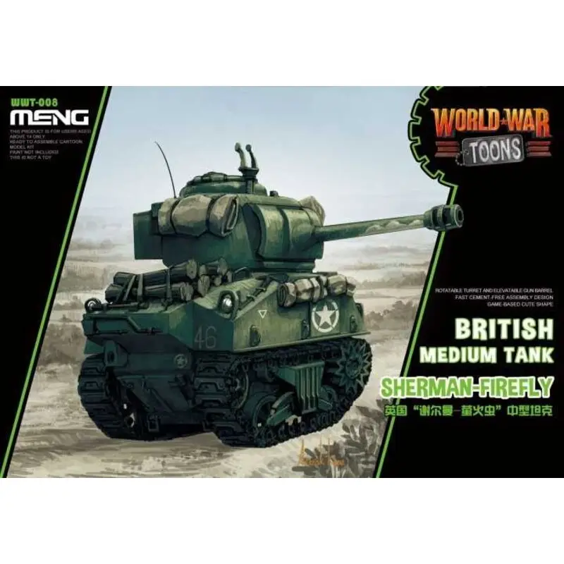 British tank Sherman Firefly World War Toon Schaalmodel Direct Beschikbaar