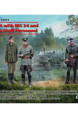 Type G4 with MG 34 and German Staff Personnel Figuren Express Levering