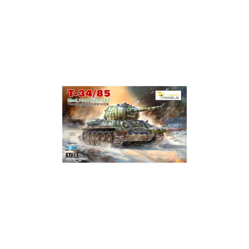 T-34/85 Medium Tank Mod.1944 Plant 183 Schaalmodel Gecertificeerd