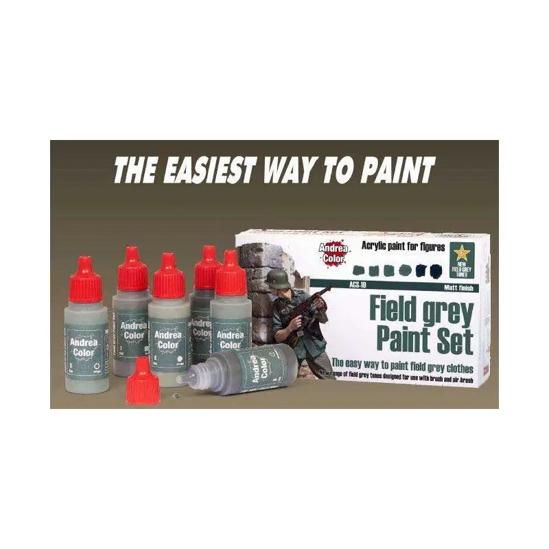 Field grey paint set 6 colours Acrylverf Favoriet