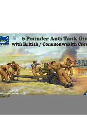 Speciale Aanbieding 6 Pounder Infantry Anti-tank Gun with Brit. Crew Schaalmodel