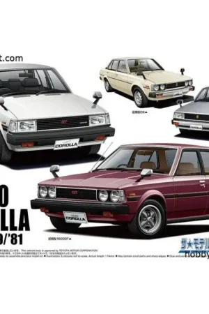 Toyota e71.70 corolla sedan gt dx 1979 tot 1981 Schaalmodel Op = Op
