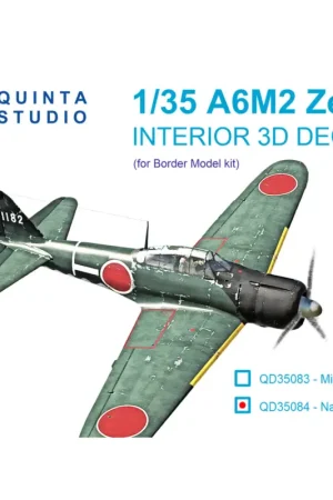 Mitsubishi A6M2 Zero (Nakajima Prod.) 3D-Printed & colored Interior on decal paper (Border Model) Betrouwbaar