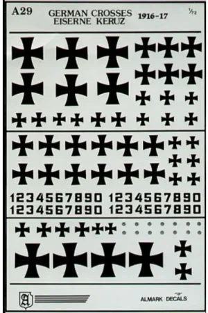 Direct Beschikbaar Sticker German WWI Crosses/Eiserne Kreuz 1916-17 Decal