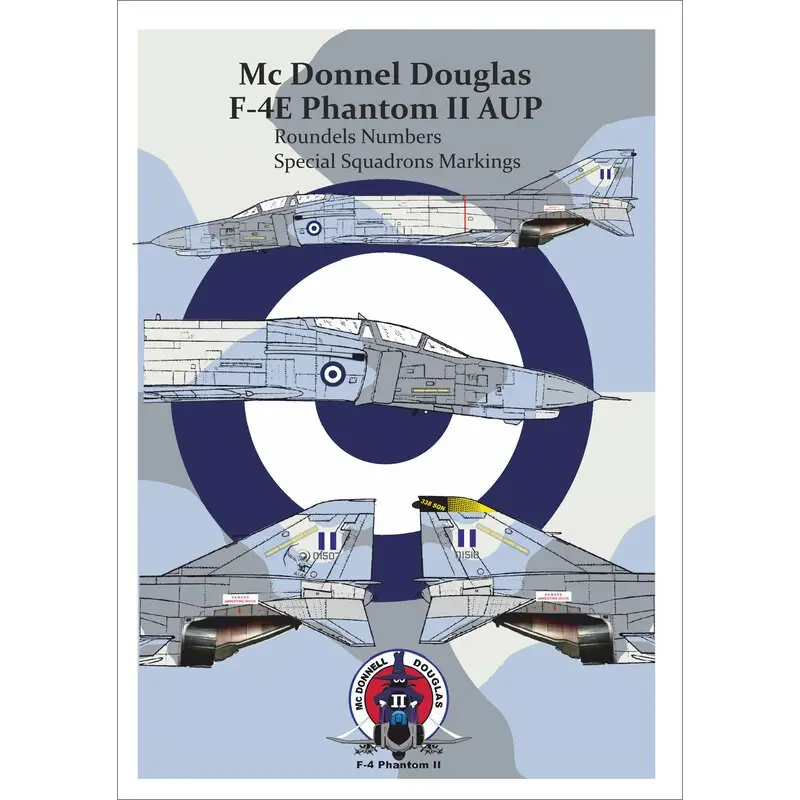 Lage Prijs Sticker McDonnell F-4E Phantom II AUP ROUNDELS NUMMERS EN SQ SPECIAL MARKINGS finale is een set voor wie een Griekse NIET-VERJAA