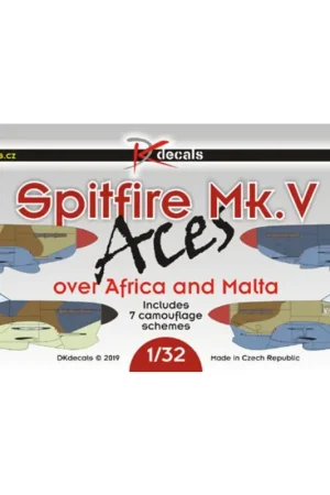 Sticker Supermarine Spitfire Mk.V Aces over Afrika en Malta1.Spitfire Mk.VB, EP401, P / O JL Waddy2.Spitfire Mk.VB, ER170, W / Beste Prijs